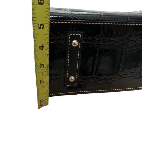 Dooney & Bourke Janine Croc Embossed Leather Satchel Purse Black Top Handles NWT - Picture 16 of 16